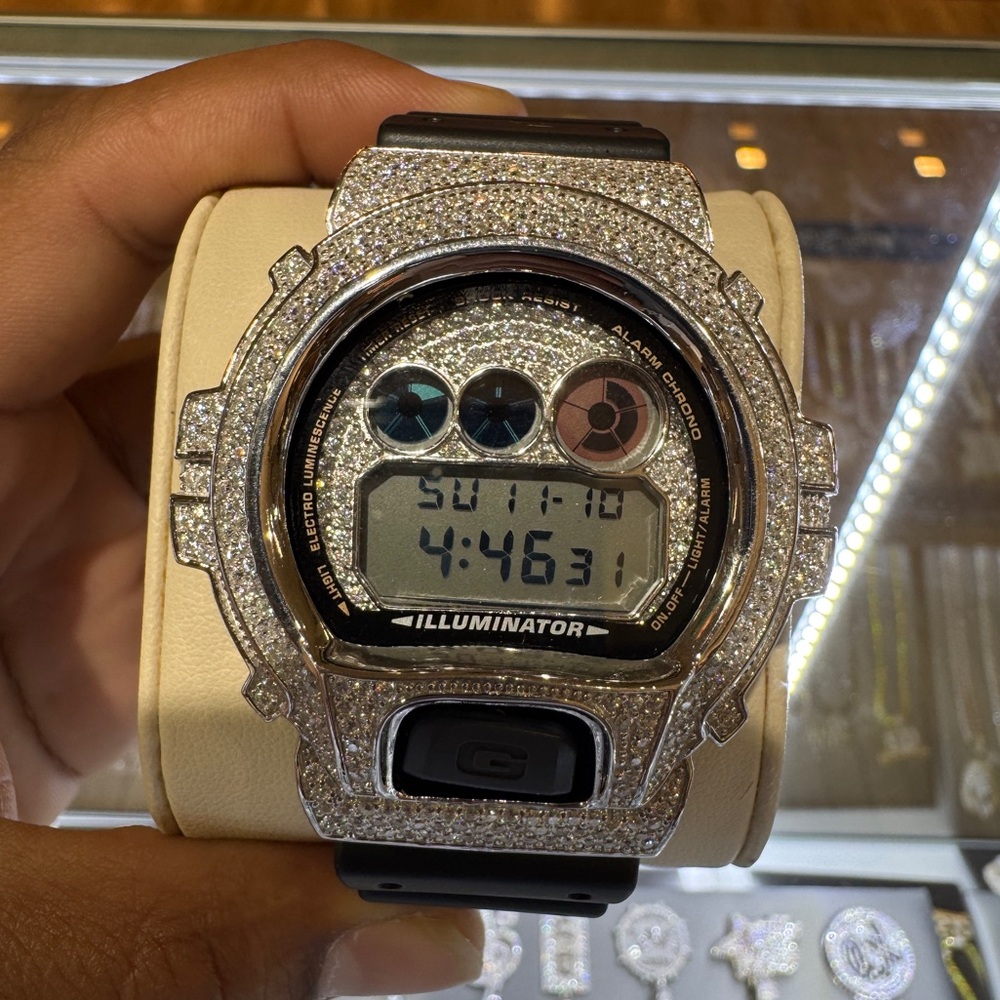G-Shock Moissanite Bezel iced out watch